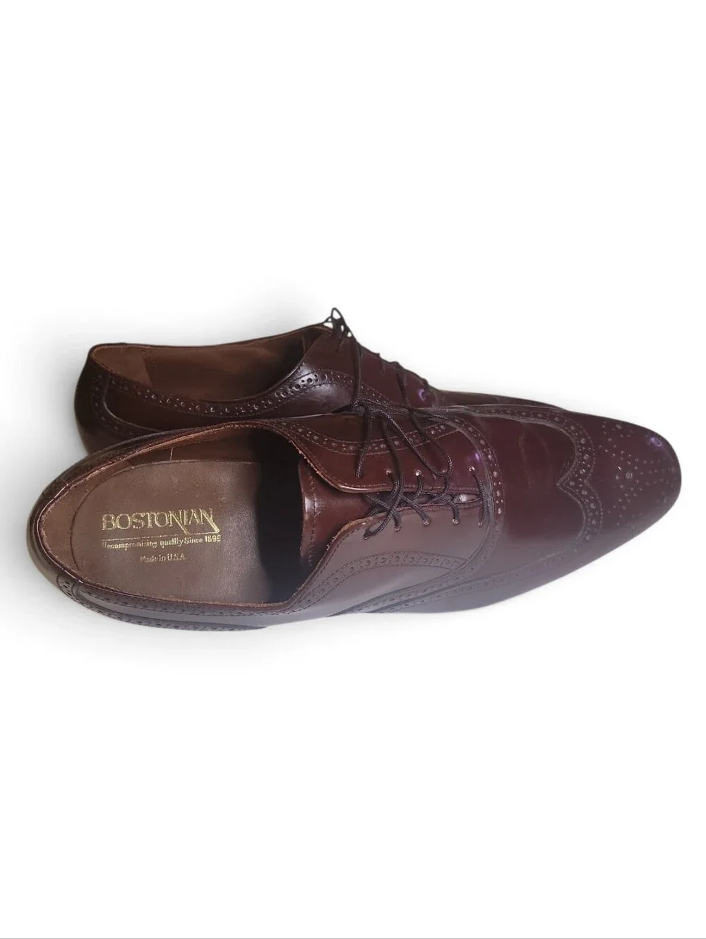 Rare Bostonian FootSavers Longwing Wingtip Shoes Men 13 B/D Oxblood Leather
